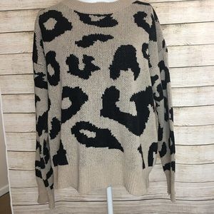 Leopard Print Chunky Sweater